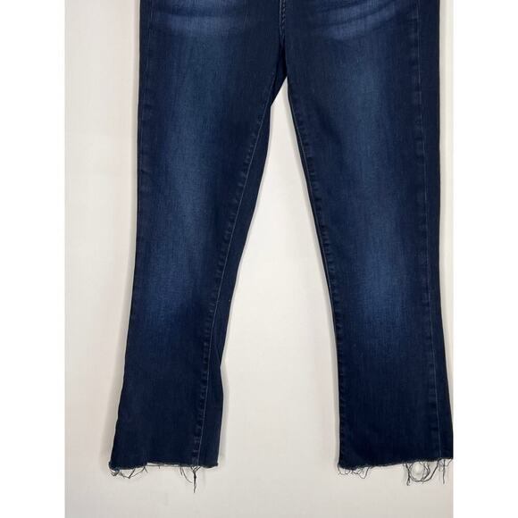 Veronica Beard Carly Kick Flare High Rise Raw Hem Jeans Dark Ink Women's Size 24 - Picture 4 of 12